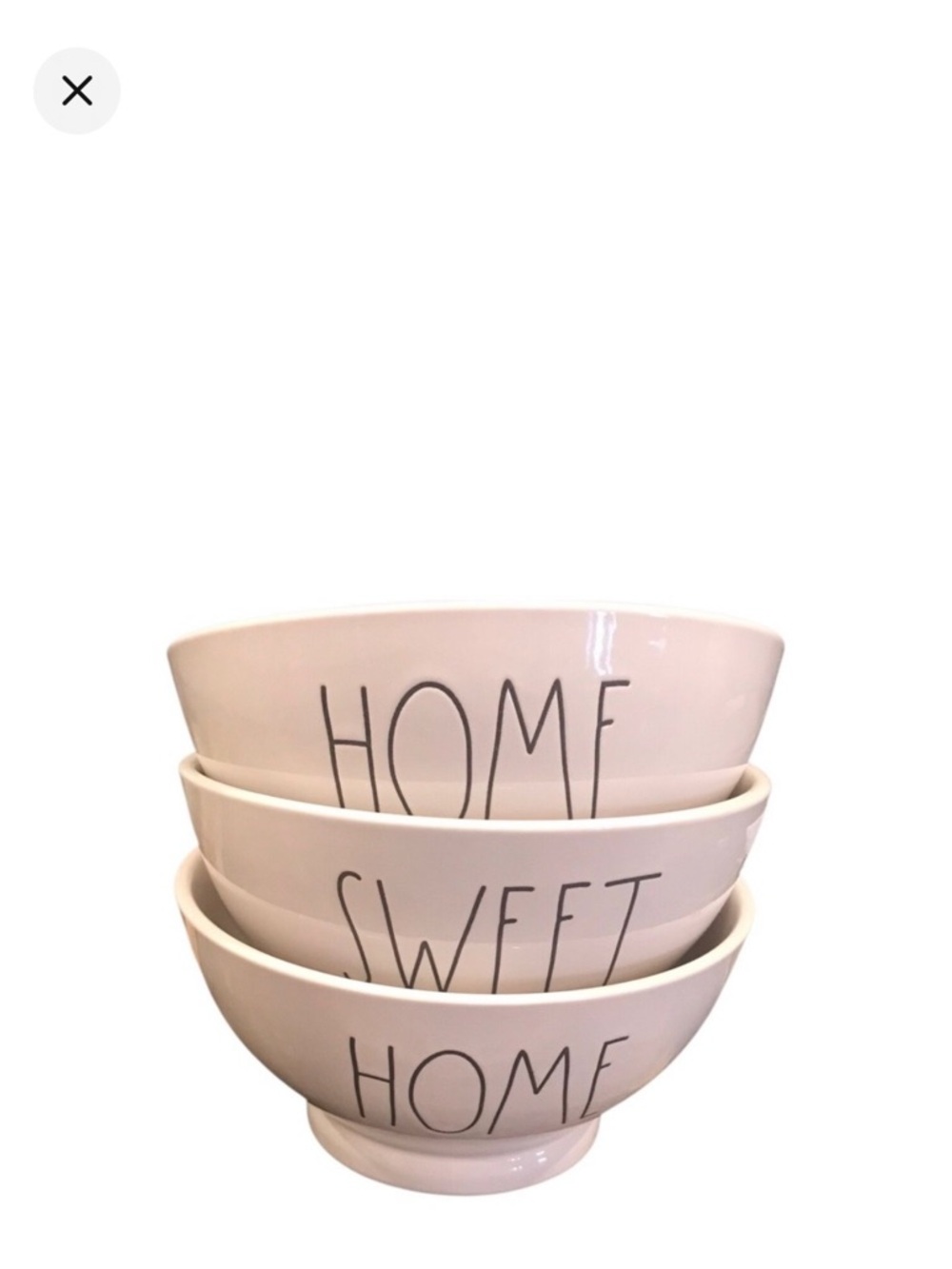 Rae Dunn Pink "Home Sweet Home" Stacked Ceramic Bowls
